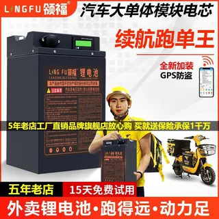 电动车锂电池48V60V72V两轮车外卖大容量磷酸铁锂电瓶三元锂厂家