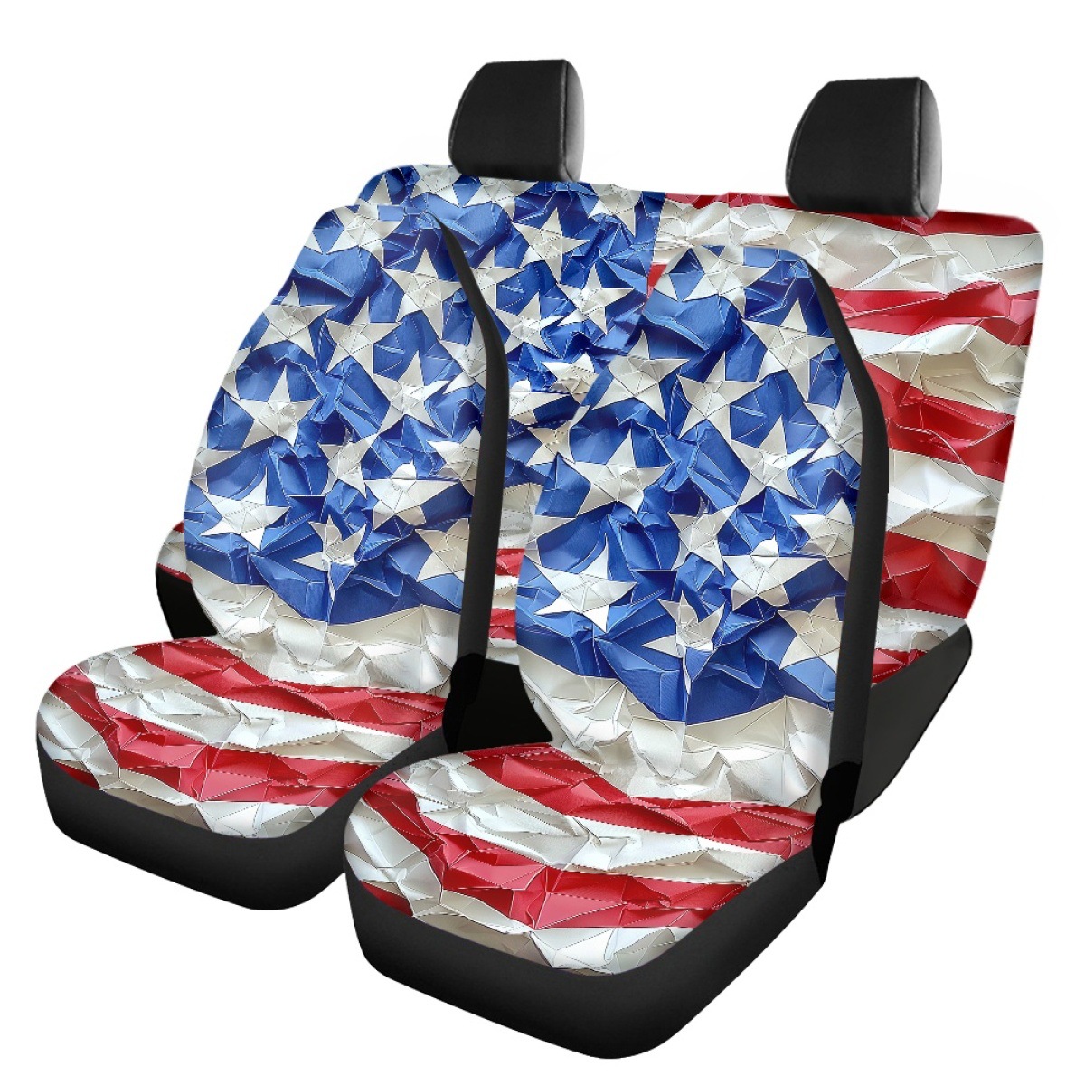 Amazon's best-selling American flag-printed car seat covers, featuring a non-slip design for vehicle seat protection, available for drop shipping