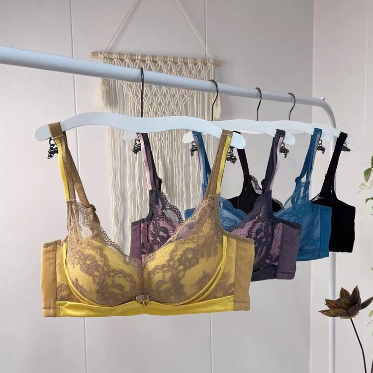 3189 entidad sexy contraste color encaje ropa interior ajustable traje cómodo inalámbrico tamaño pecho empuja hacia arriba el sujetador