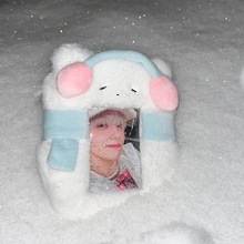 可爱毛绒原创卡套韩国ins立得爱豆校园小卡饭卡照片挂件展示