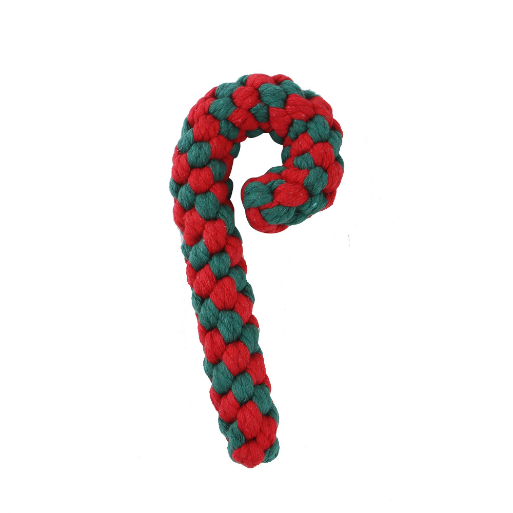 Christmas Cotton Rope Christmas Color Block Pet Toys 1 Piece display picture 6