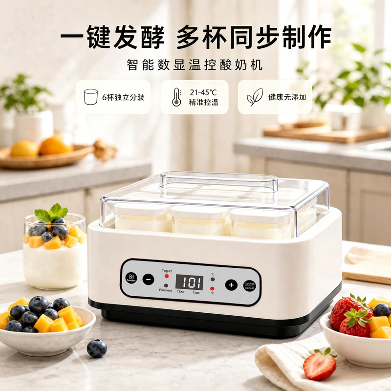 Amazon's Popular Fermented Yogurt Machine, Large-Capacity Milkshake, Jam, Ice Cream, Pudding Machine, Ice Cream Maker for Home Use