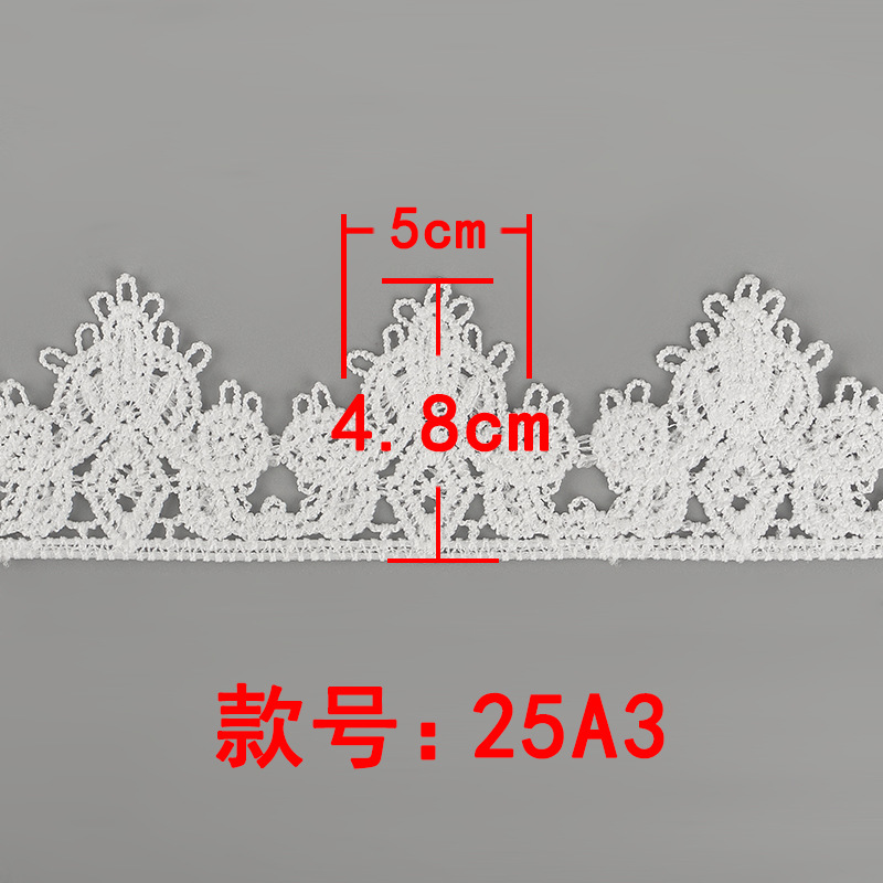 Inventario de gran ancho de seda de leche de encaje de bordado soluble en agua encaje de ropa de mujer vestido accesorios de decoración de ropa infantil