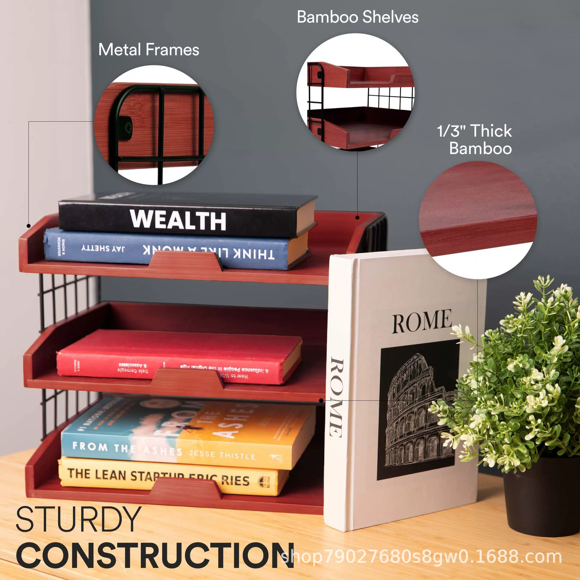 Современная минималистская стойка для хранения книг деревянная кованая подставка для отделки документов