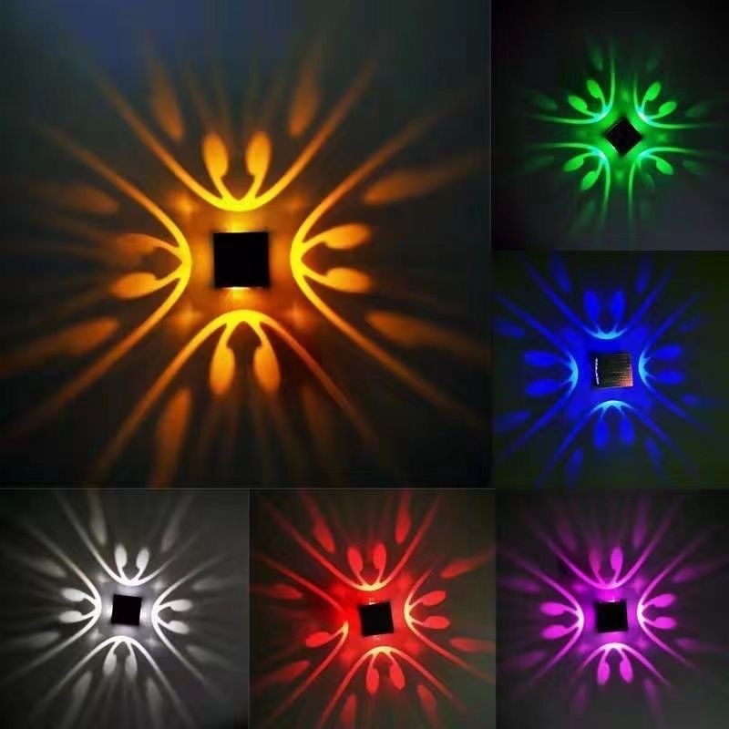 LED水晶方形过道灯走廊灯七彩筒灯射灯天花玄关灯客厅嵌入吸顶灯