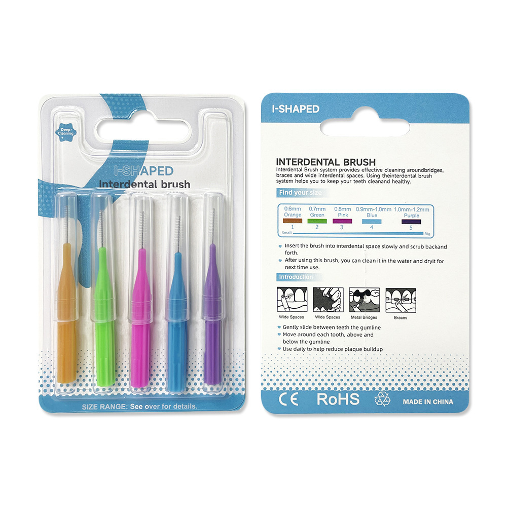 Cepillo interdental en forma de L cepillo interdental cuidado de ortodoncia cerdas suaves limpieza desechable espacio de la ranura cepillo interdental en forma de 7