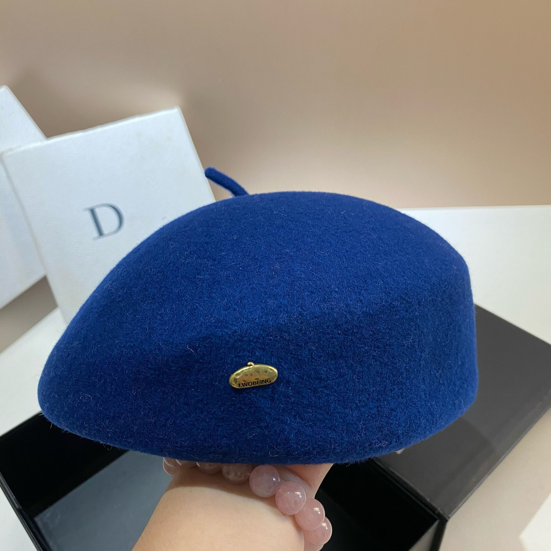 Hochwertige Baskenmütze aus Wolle, koreanische Version, dreidimensionaler Flugbegleiterhut im Promi-Stil, modisch und_voghion.com