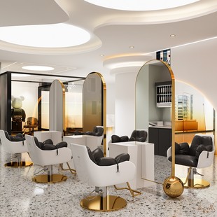 New Internet-famous Barber Shop Mirror Table Stainless Steel Single-and Double-sided Floor Mirror Hair Salon Special Hair Cutting and Perm Dyeing Hairdressing Mirror