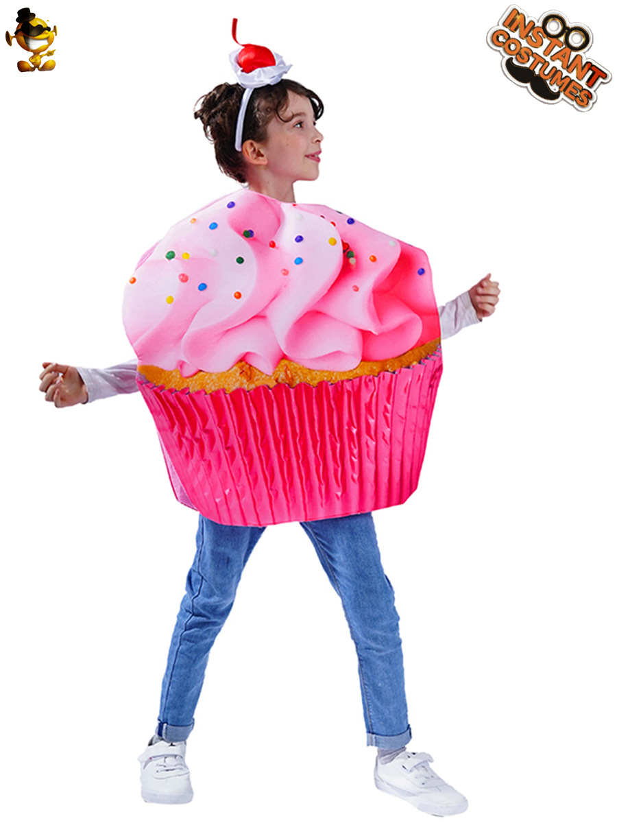 Disfraz de cupcake de helado para niños de Halloween, disfraz de escenario cosplay, disfraz de actuación