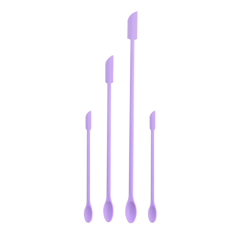 Nuevos cosméticos primicia productos de cuidado de la piel mini silicona de doble cabeza pequeña punta raspador mantequilla mermelada raspador conjunto de 3 piezas