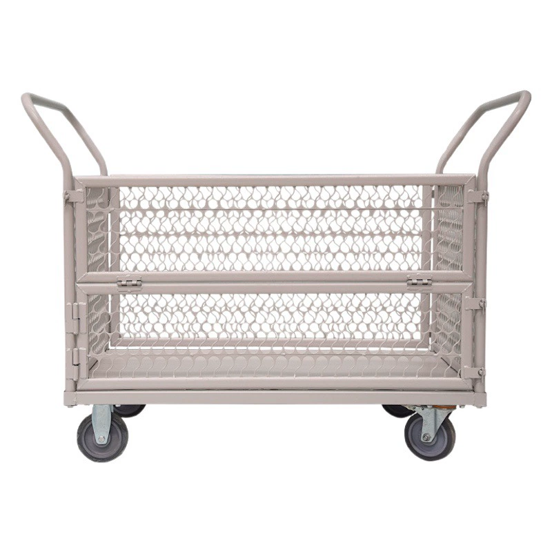 Усиленная тележка для ограждений с перилами, ручная тележка с рамой и тормозами, тележка для логистики и складского учета