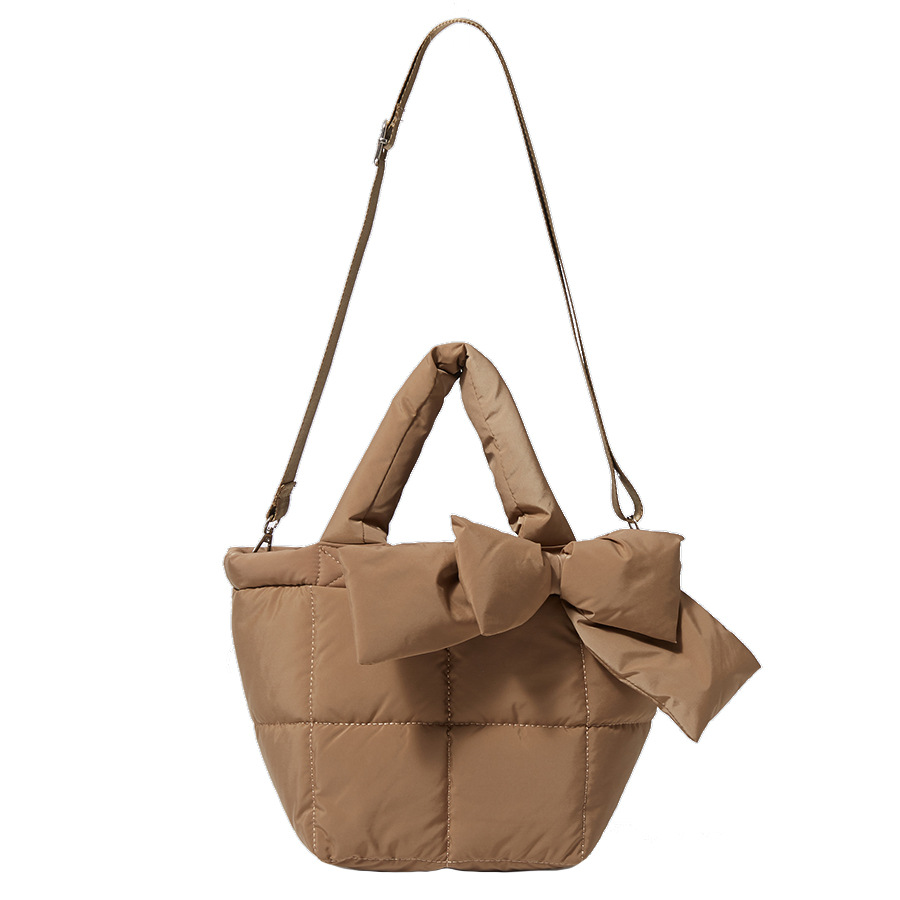 Borsa a tracolla per donna 2024 Nuovo modello lanciato Borsa a tracolla morbida con fiocco retrò di grande capacità Borsa classica di nicchia semplice per lo shopping e gli appuntamenti_voghion.com