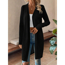 Y 31398 Solid Long Knit Cardigan ��ɫ������֯�����羳��