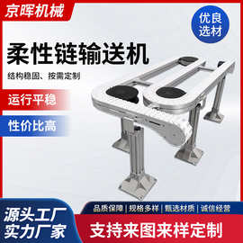 柔性链板线输送机输送带夹瓶s型转弯小型环形平顶齿形链定制