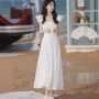 春夏飞袖海边法式连衣裙