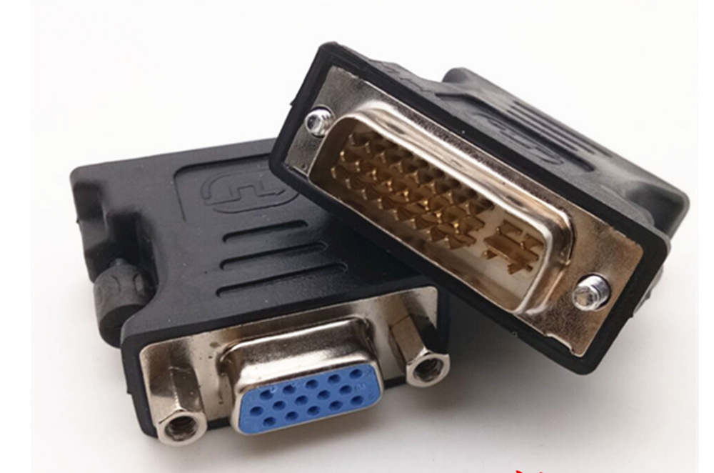 DVI转VGA转接头 DVI（24+5）to VGA公对母接口 显卡接显示器黑色