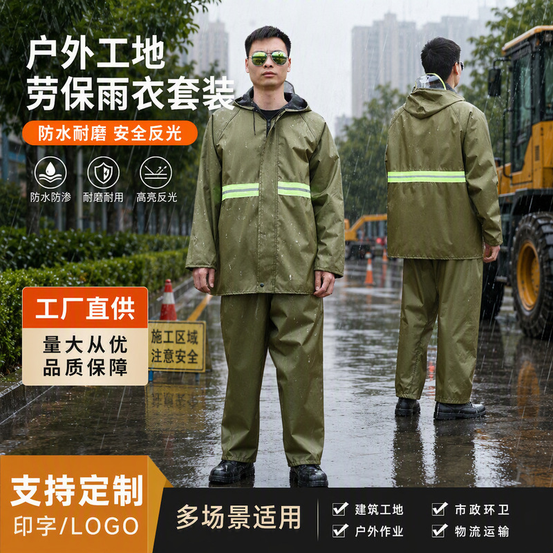 Labor Protection Raincoat and Rain Pants Suit for Men and Women, Full-Body Rainproof Split-Type Electric Vehicle Waterproof Work Clothes for Work Labor Protection Raincoat and Rain Pants Suit for Men and Women, Full-Body Rainproof Split-Type Electric Vehicle Waterproof Work Clothes for Work