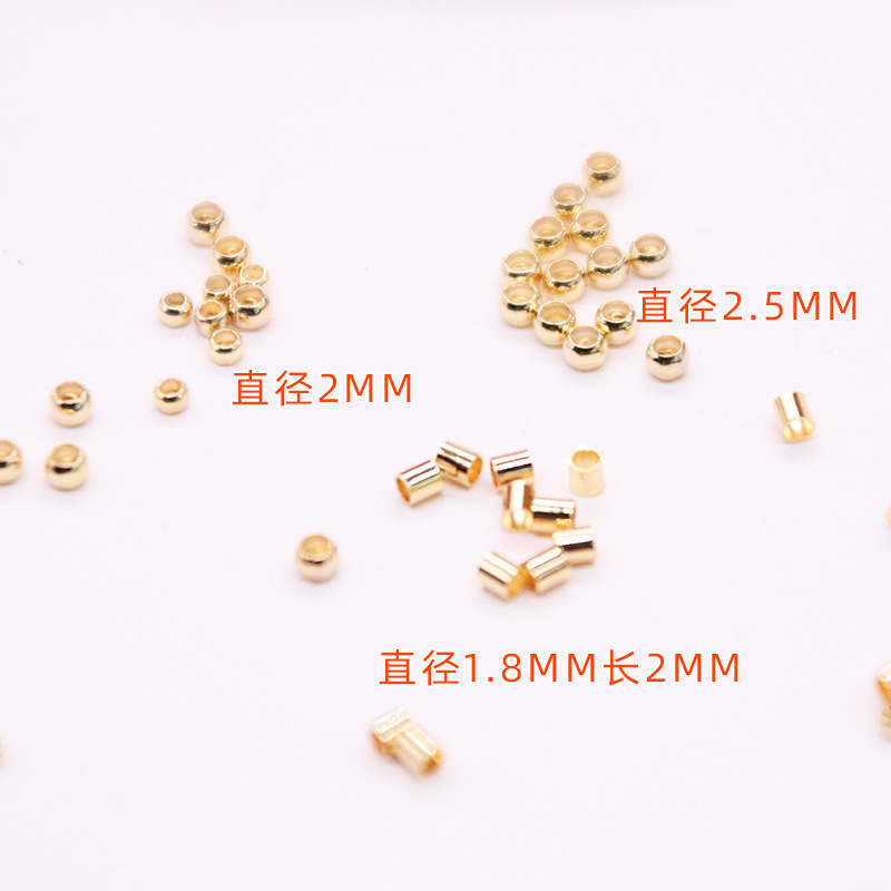 ブレスレットのネックレスの最後のボタンの部品の14kの包みの金の保色の位置決め管の位置決めの玉diyの手でワイヤーの魚の糸を固定します。|undefined