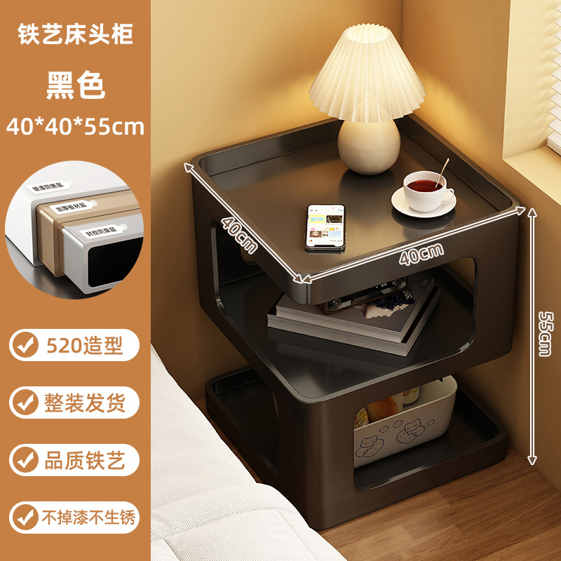 Taberna de cama de hierro forjado nicho de diseño dormitorio doméstico 2025 explosión creativo pequeño estante de cabecera sin formaldehído image 11
