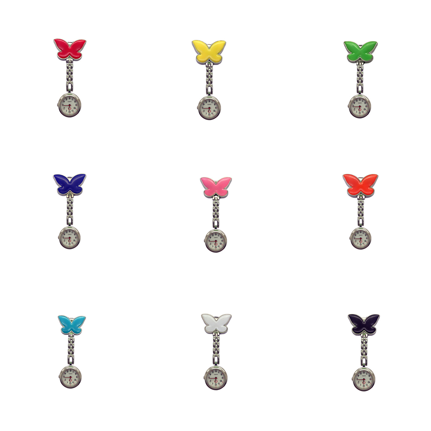 Cross-Border Amazon Pocket Watch for Women, Cute Butterfly Nurse Watch, Chest Watch, Creative Student Exam Watch, Doctor Pocket Watch