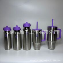 美国Hydro Flask 大容量车载不锈钢吸管保冷保热钢本色手柄随行杯