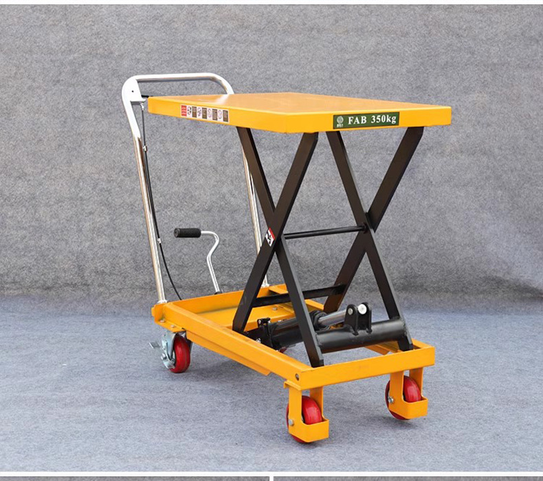 Manual hydraulic lift platform cart, small lift flatbed cart, electric loading and unloading cart, mobile scissor-type platform