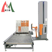 全自动缠绕膜打包机预拉智能托盘缠膜机不锈钢滚筒在线自动缠绕机