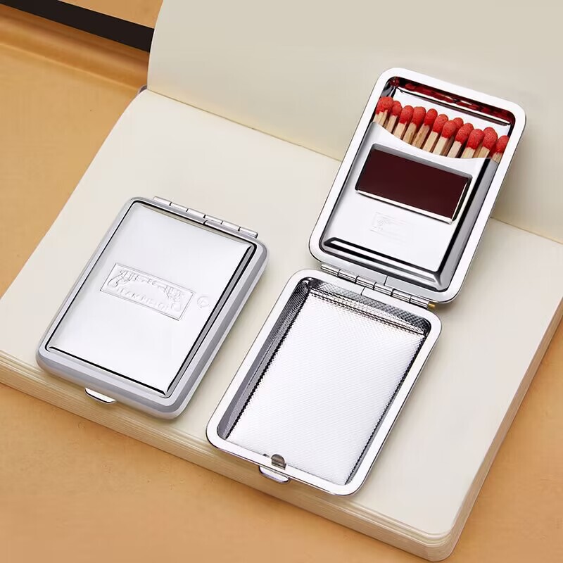 Double Gun Matchbox Multi-Purpose Metal Matchbox Mini Small Metal Box Black Leather Texture Wholesale Cross-Border Supply Double Gun Matchbox Multi-Purpose Metal Matchbox Mini Small Metal Box Black Leather Texture Wholesale Cross-Border Supply