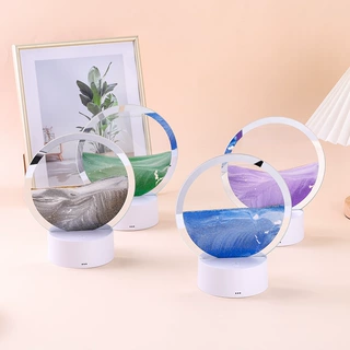 定制礼品小夜灯星空流沙画沙漏摆件解压氛围USB充电触摸跨境货源