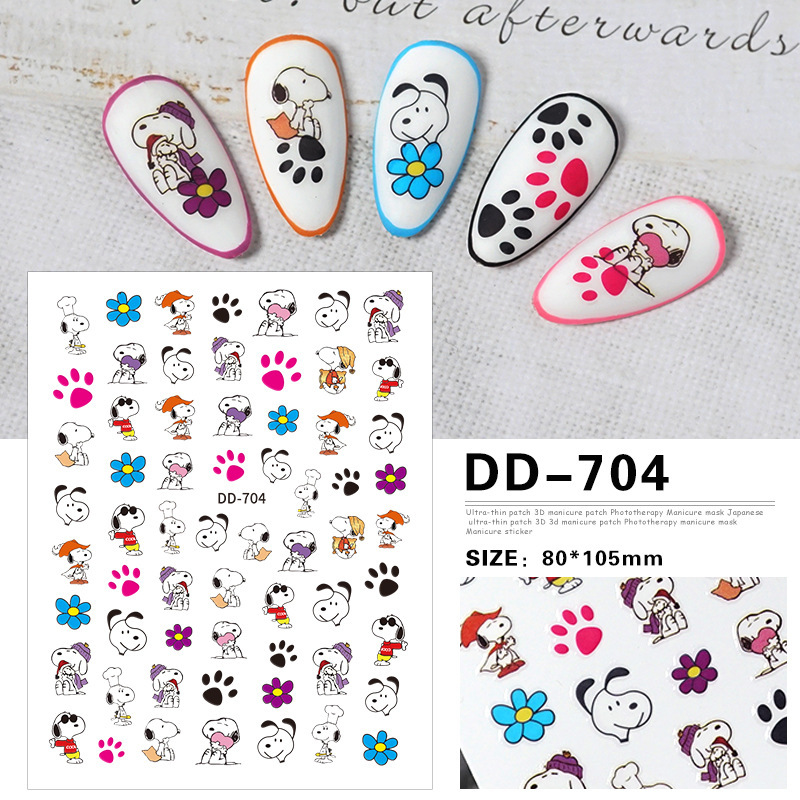 Redanco新作3D起爆インスタ风アニメかわいいスヌーピーネイルステッカー爪ステッカー卸売DD-981|undefined