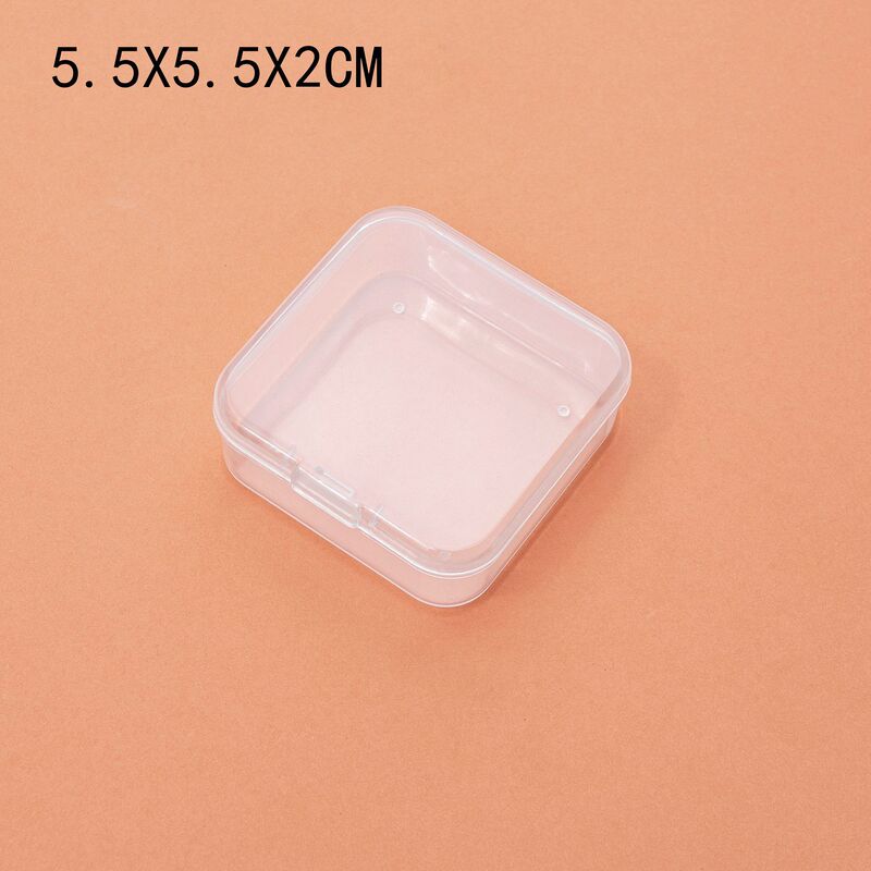 Square PP plastic box small jewelry box 5cm conjoined flip earplug box storage box parts packaging box