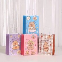 卡皮巴拉礼品袋可爱水豚手提礼物袋ins风创意纸袋卡通购物袋批发