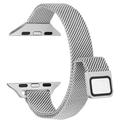 適用手錶帶蘋果Applewatch iwatch s9女款米蘭尼斯金屬編織網錶帶