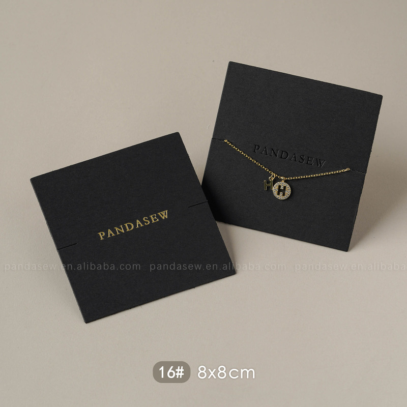 Pandasew 印制logo简约厚克重黑白卡纸耳环吊坠项链收纳|undefined