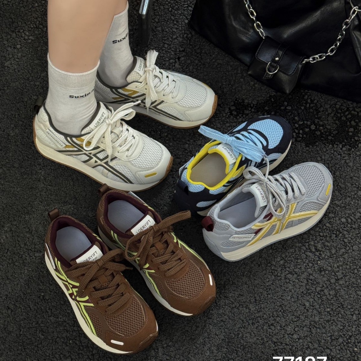 2026 Spring Genuine Leather Women's Fashion Versatile Color-Block Breathable Thick-Soled Casual Sports German Training Shoes with Height Increase