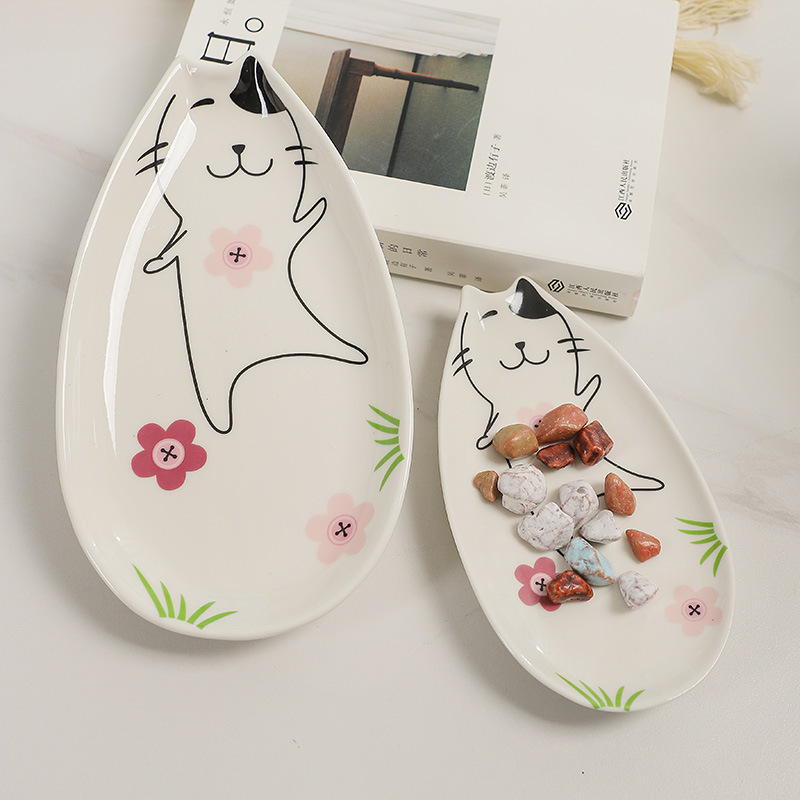 クリエイティブな新しい中国風のセラミック焼き花手描き釉下カラーデザートプレートフルーツプレートサラダコールドディッシュナッツ食器|undefined