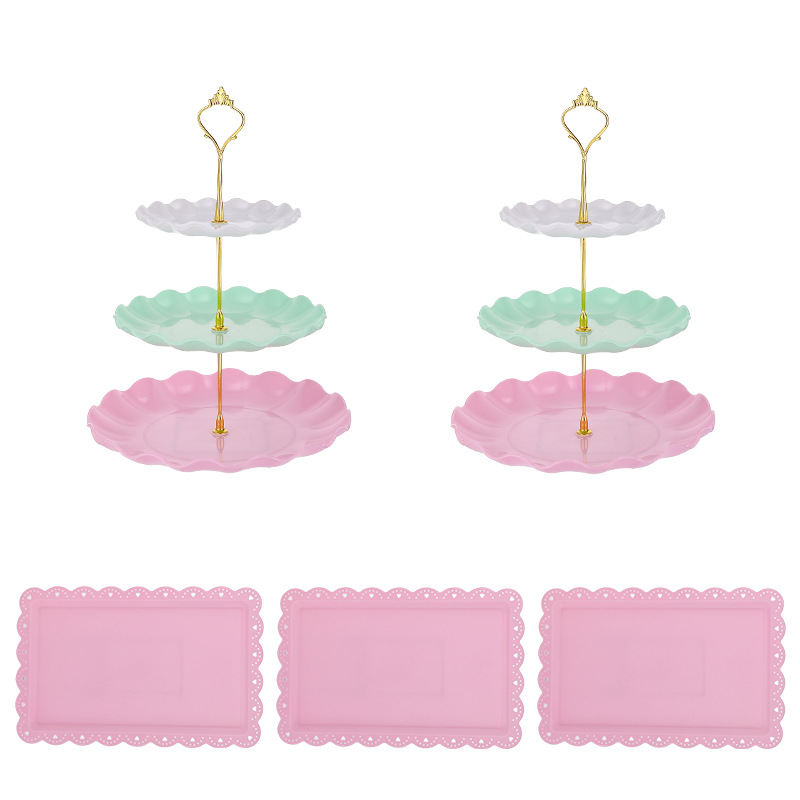 Estilo nórdico soporte de postre multi-capa soporte de la torta de la sala de estar mesa de café merienda plato Plato de frutas combinación merienda Candy soporte de exhibición