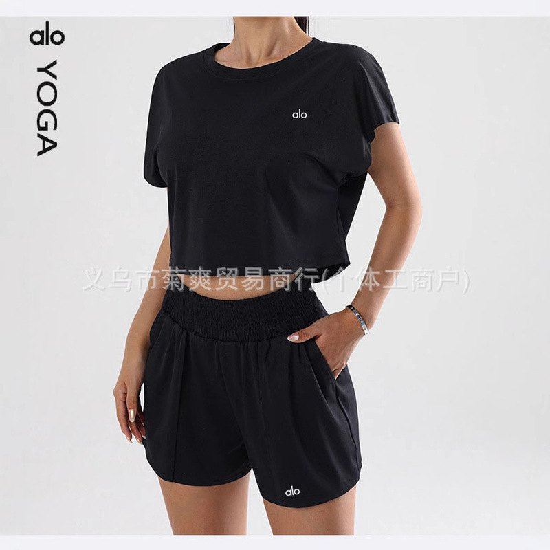 alo Cross-border Hot-selling Casual Sports suit Quick-drying Sleeveless Top Lightweight Shorts Naked Yoga suit