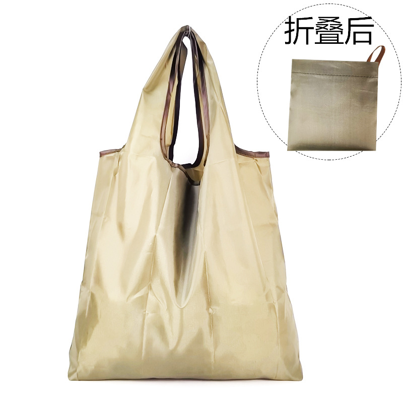 Medio color sólido imprimible LOGOTIPO bolso de color estático bolsa de nylon impermeable bolsa de compras de protección del medio ambiente plegable image 21
