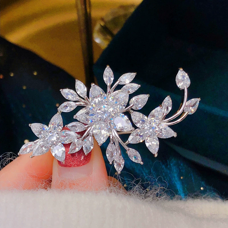Брошь с zircon лейпелем, костюмная куртка высокого класса, булавка, аксессуары, микроинкрустация, Южная Корея, простой и элегантный дизайн