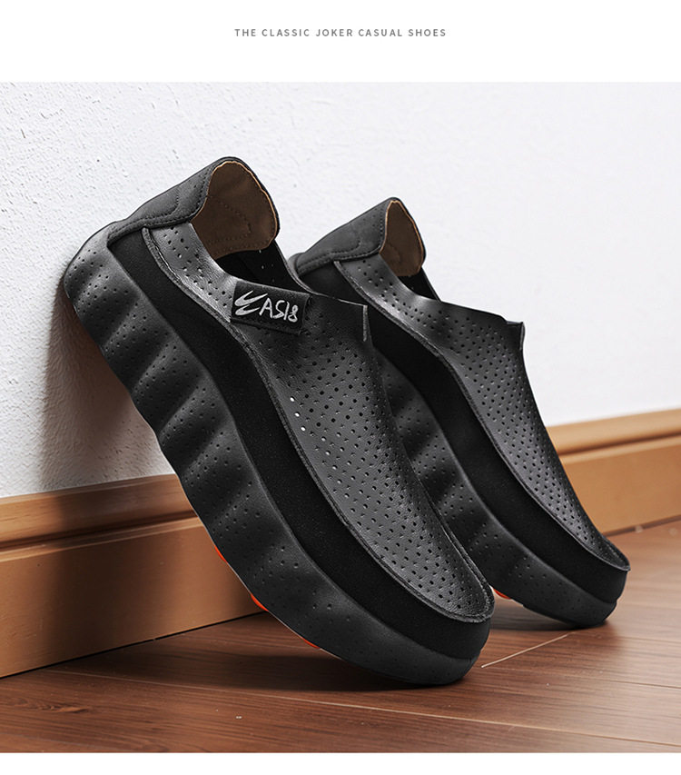 Giày lười nam kiểu mới mùa thu, form nhẹ thoáng khí, đế mềm êm chân, gót vừa 3-5 cm — DX920 màu kaki, DX920 màu xám, DX920 màu đen chi tiết 6