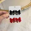 Universal trend fashionable earrings with bow, 2021 collection, Chanel style