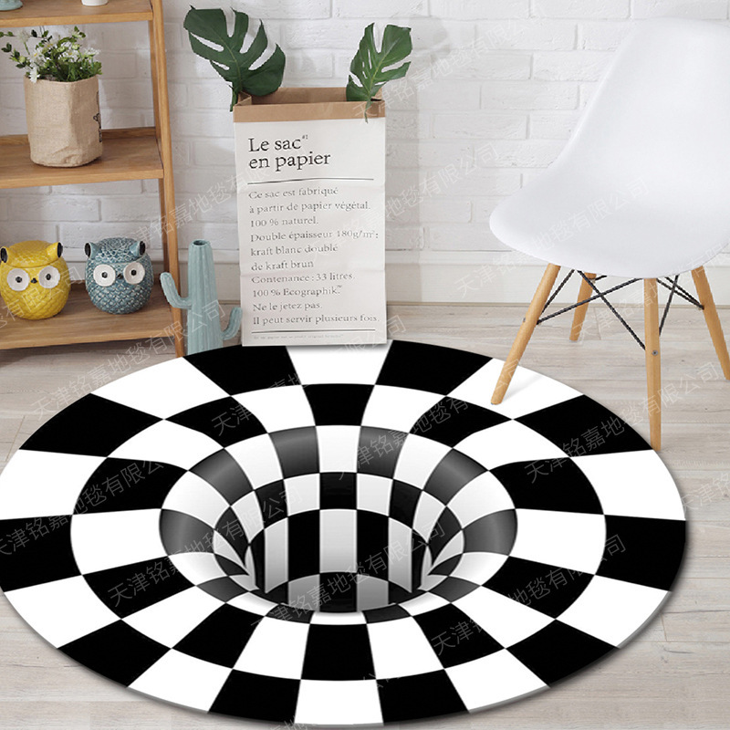 Visión estéreo transfronteriza vértigo alfombra entrada del Hogar sala de estar sofá mesa de café alfombra de piso de ilusión alfombra de terciopelo de cristal