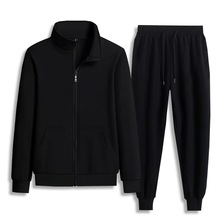 男士外套春秋款开衫立领工作服宽松卫衣夹克运动休闲上衣便宜套装