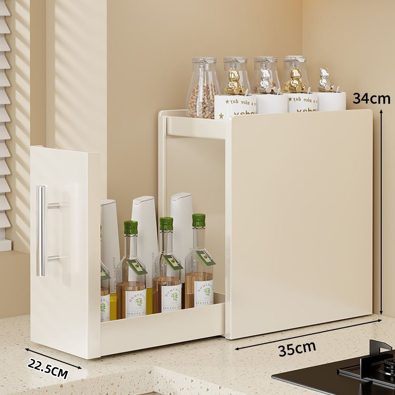 カウンタートップ引き出し式収納ラック狭い防塵鉄製収納ラック調味料整理新しいキッチン調味料ラック