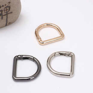 D-shaped opening spring ring connecting buckle D-buckle shoulder strap buckle 7-point luggage hardware accessories movable opening semicircular buckle ring