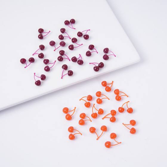0.6cm mini simulation fruit cherry toy diy mini kitchen ingredients accessories miniature food play one-piece cherry
