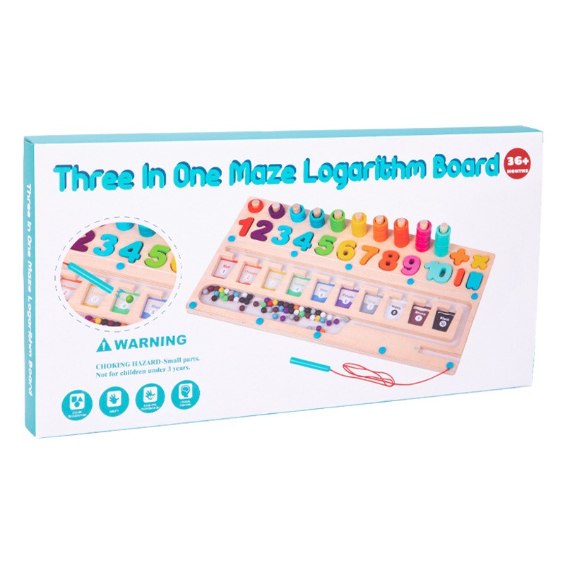 Educación temprana de los niños a juego de colores lógica cognitiva digital entrenamiento de pensamiento tres en uno cuentas logarítmica tablero juguetes educativos