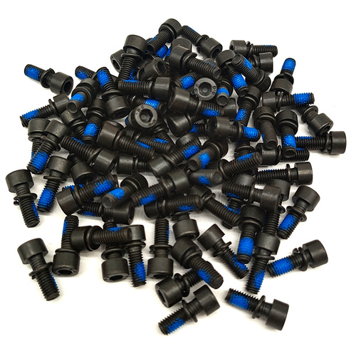 Inner hexagonal cylindrical head spring washer combination anti-falling screw lock anti-loosening glue screw blackened two combination fasteners