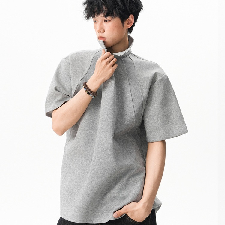 Summer American Heavyweight 280g Pure Cotton High-End Loose and Comfortable Short-Sleeved Men's Polo Shirt Fashionable Versatile Top